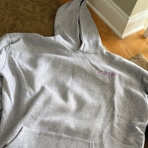 PLAYBOY Light Gray Hoodie with Pink Logo